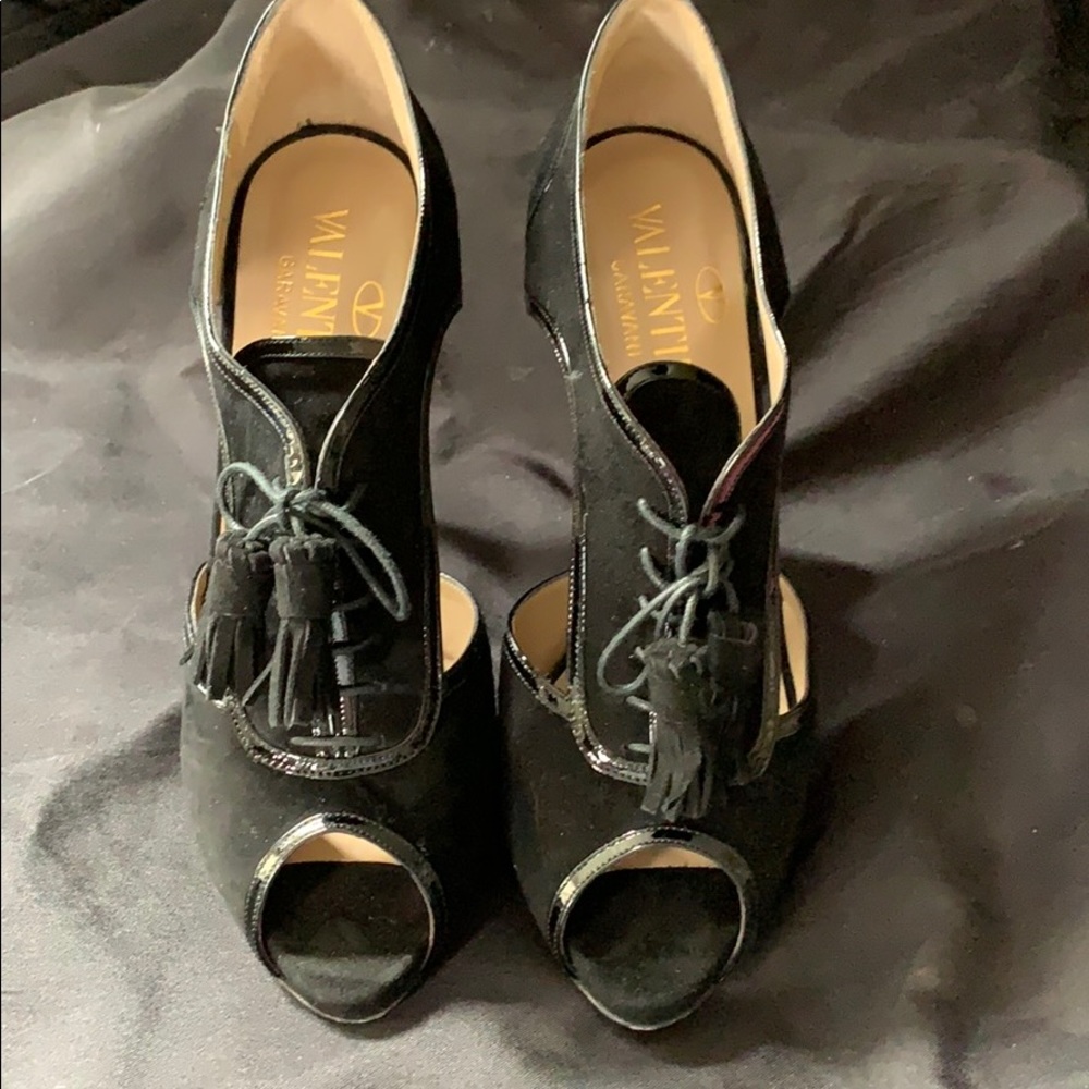 Valentino suede tassel heels